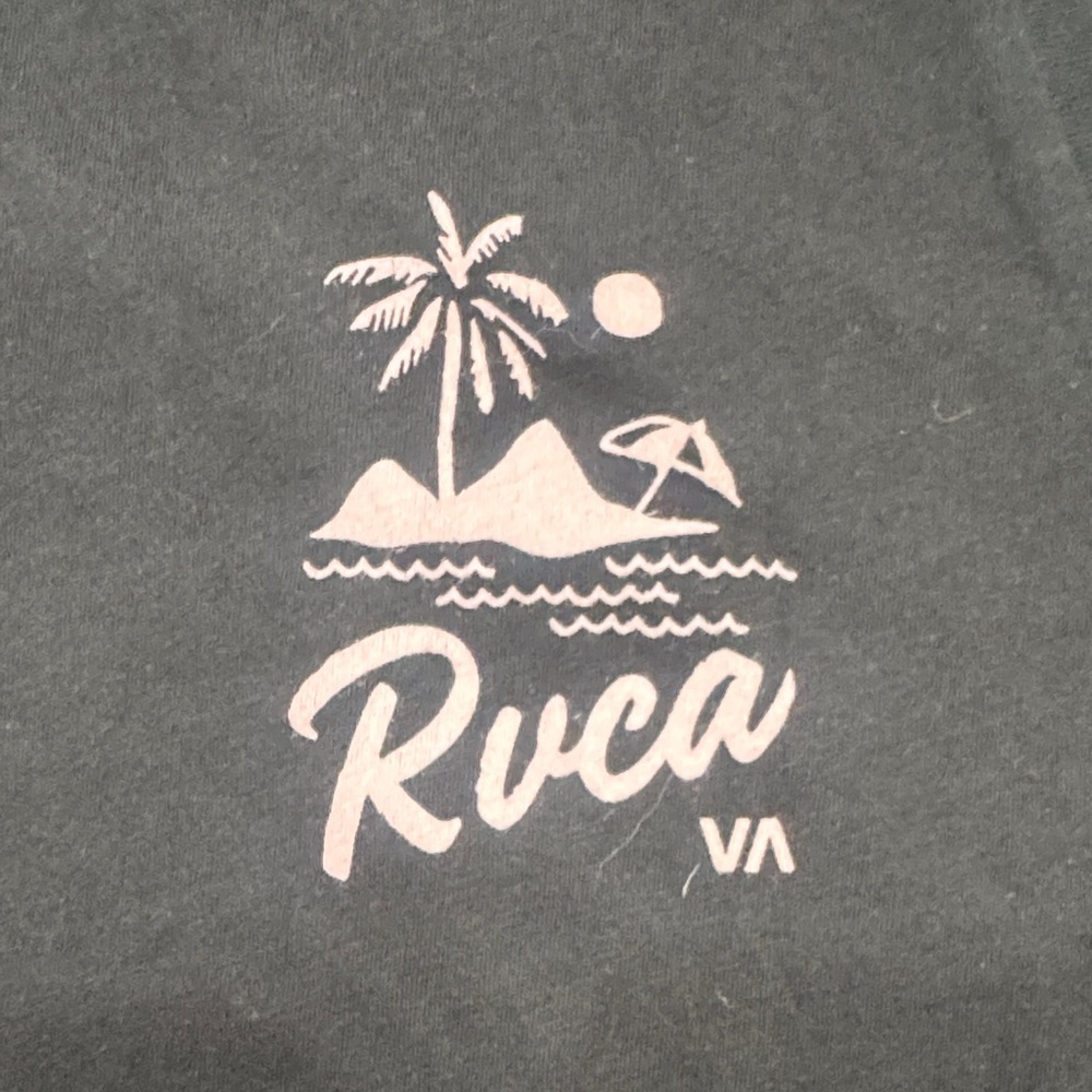 RVCA Black Sleeveless Tank with Pink Island Graphic - Picture 5 of 6